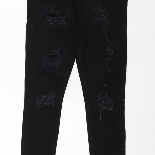 Denim & Co. Womens Black  Denim Skinny Jeans Size 12 L28 in