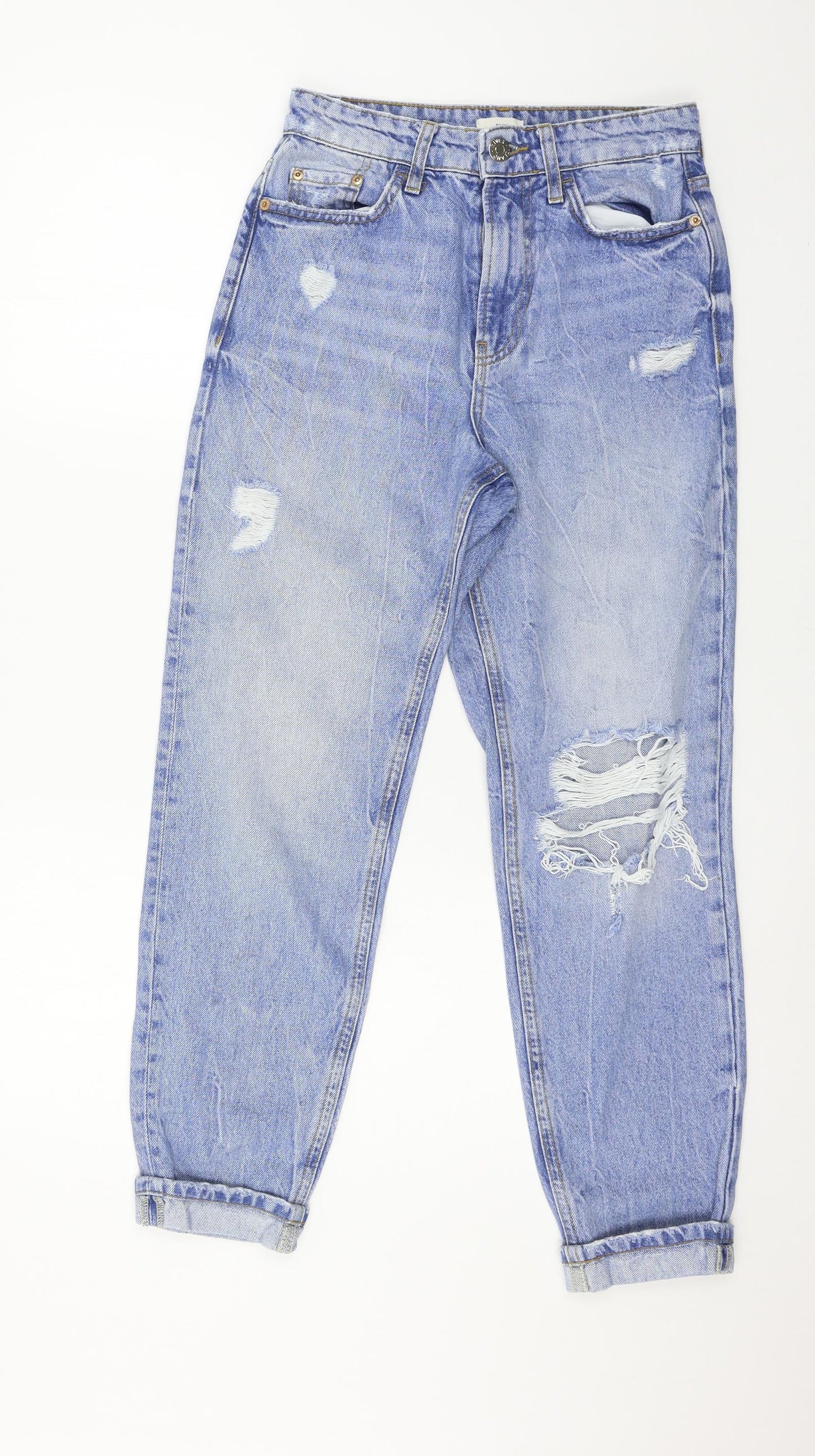 River Island Womens Blue  Denim Mom Jeans Size 8 L26 in