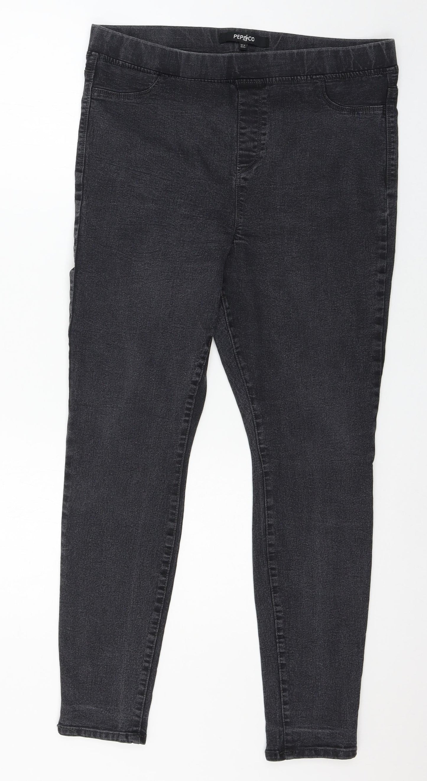 PEP & CO Womens Grey  Denim Jegging Jeans Size 16 L27 in