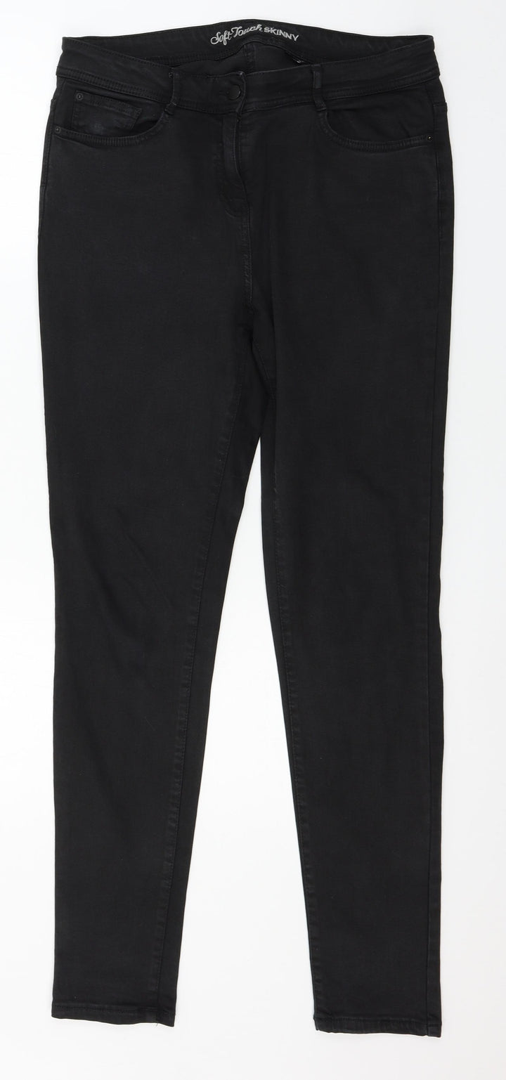 Preworn Womens Black  Denim Skinny Jeans Size 34 in L30 in