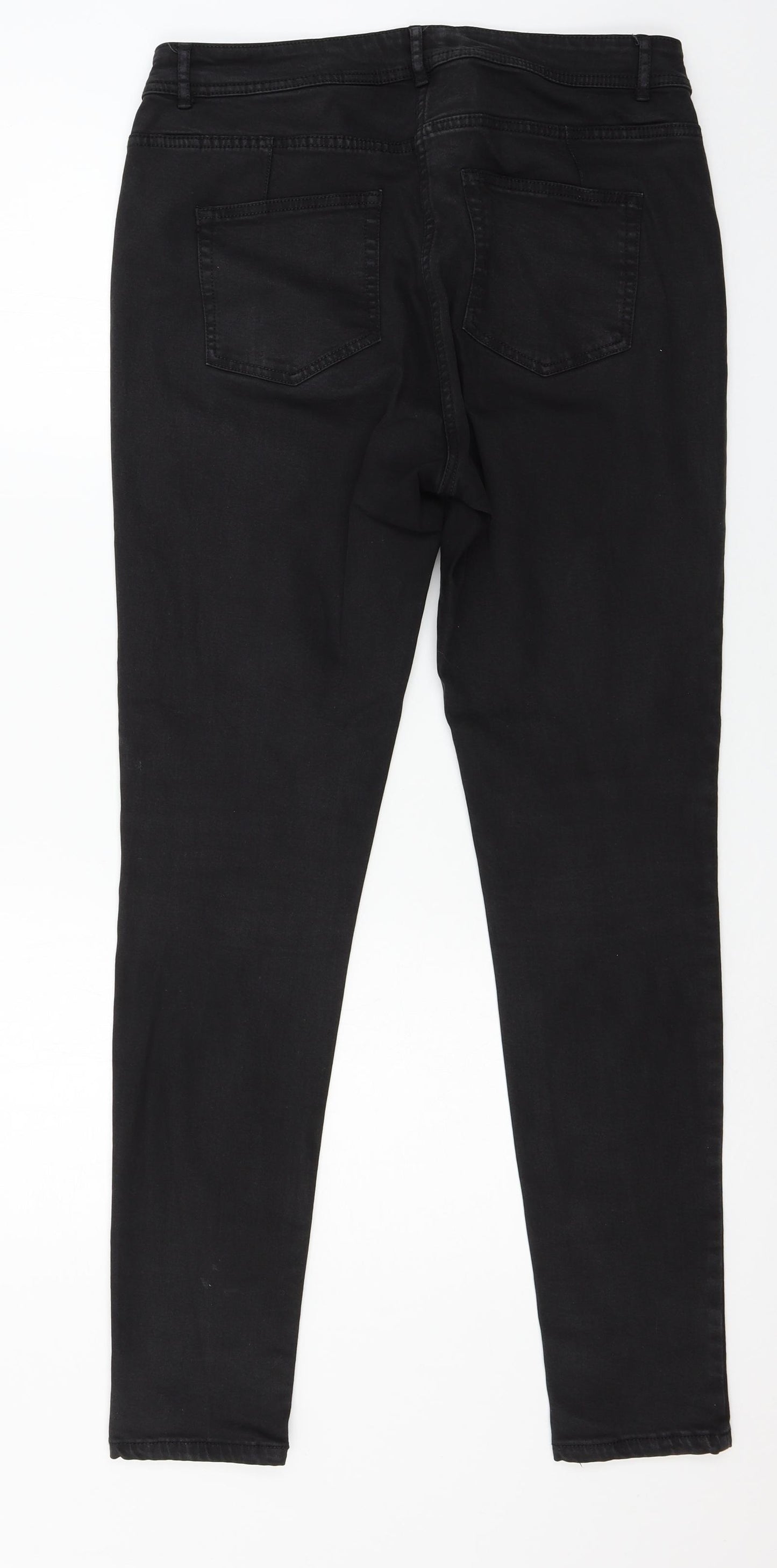 Preworn Womens Black  Denim Skinny Jeans Size 34 in L30 in