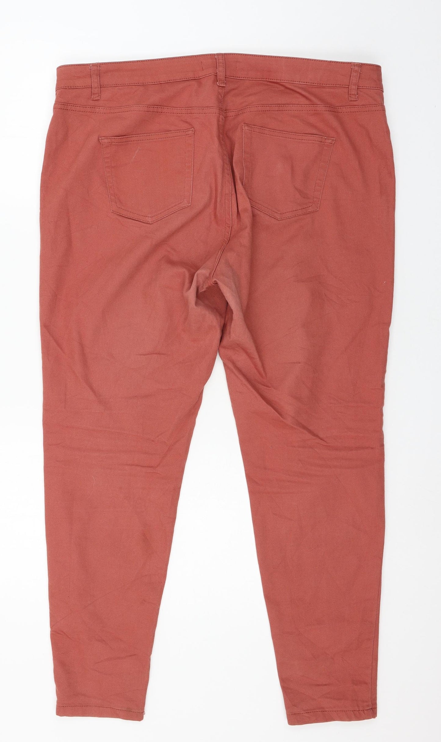 Denim & Co. Womens Red  Denim Skinny Jeans Size 18 L27 in