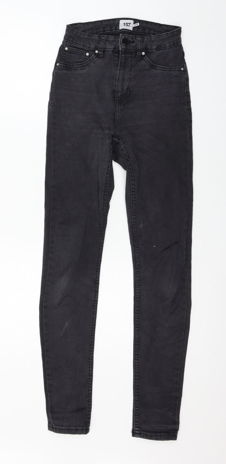 157 Womens Red Geometric Denim Skinny Jeans Size S L29 in