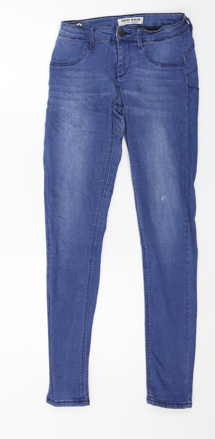 TALLY WEiJL Womens Blue Denim Skinny Jeans Size 8 L28 in