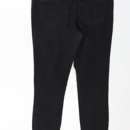 Papaya Womens Black  Denim Skinny Jeans Size 14 L24 in