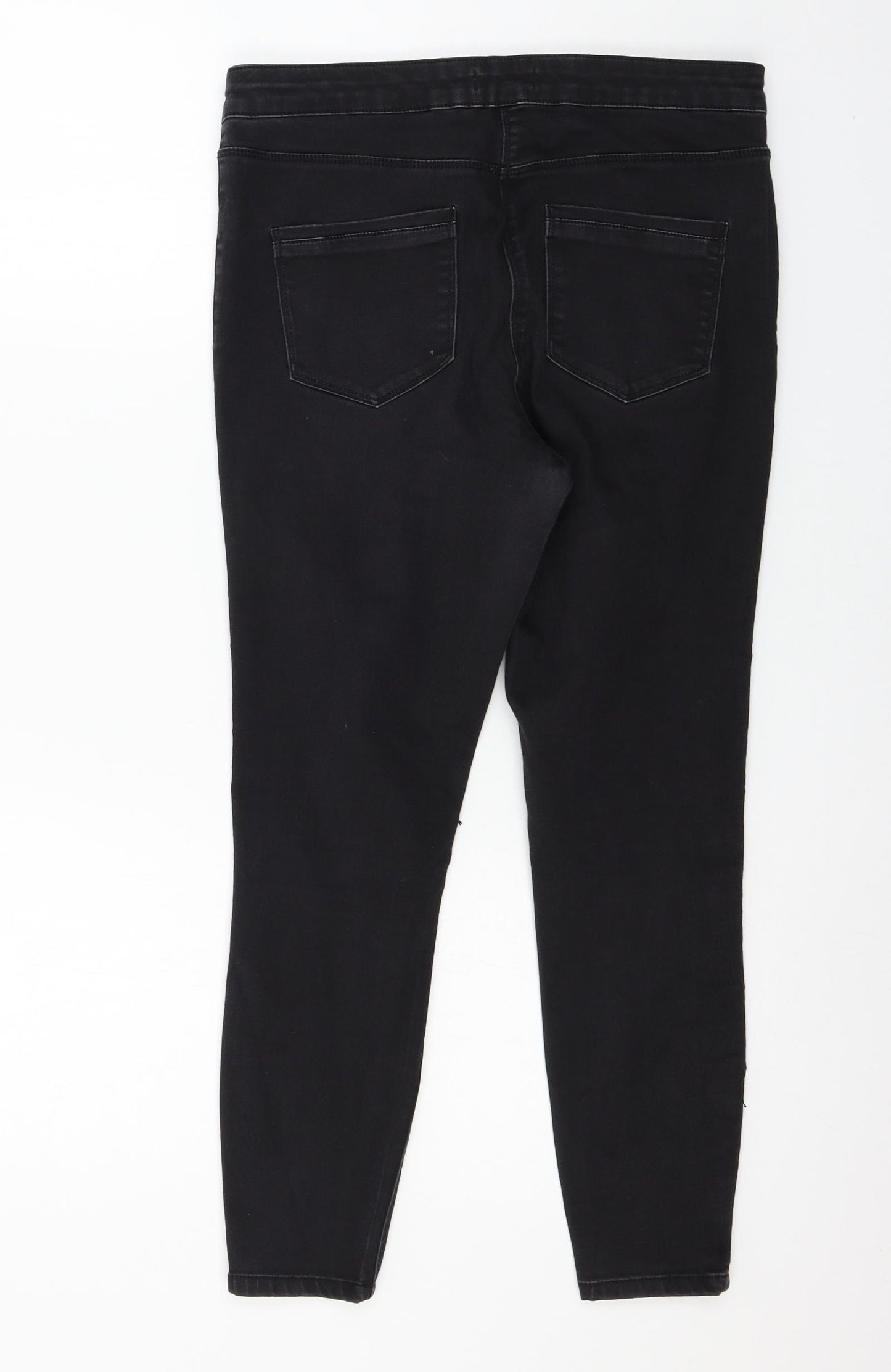 Papaya Womens Black  Denim Skinny Jeans Size 14 L24 in