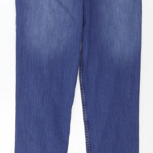 PRETTYLITTLETHING Womens Blue  Denim Straight Jeans Size 8 L31 in