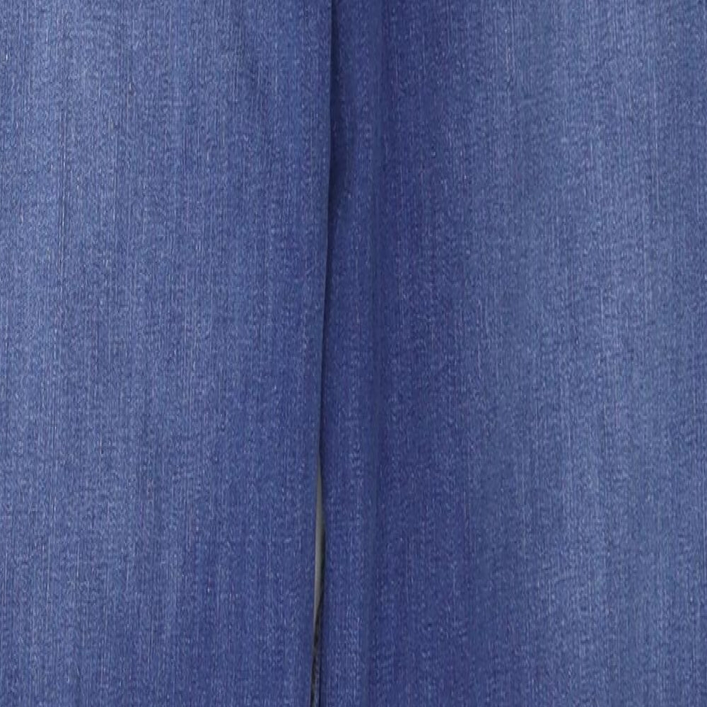 PRETTYLITTLETHING Womens Blue  Denim Straight Jeans Size 8 L31 in
