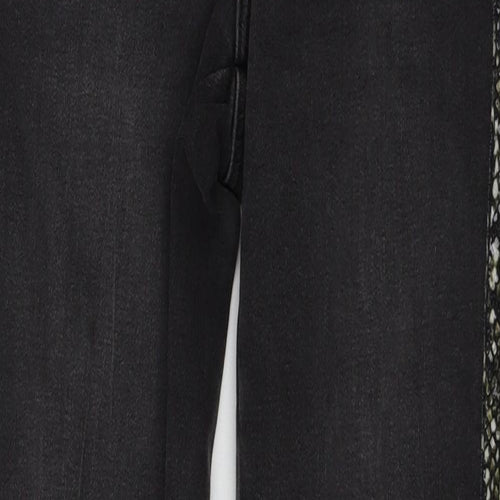 Zara Womens Grey Striped Denim Skinny Jeans Size 8 L27 in