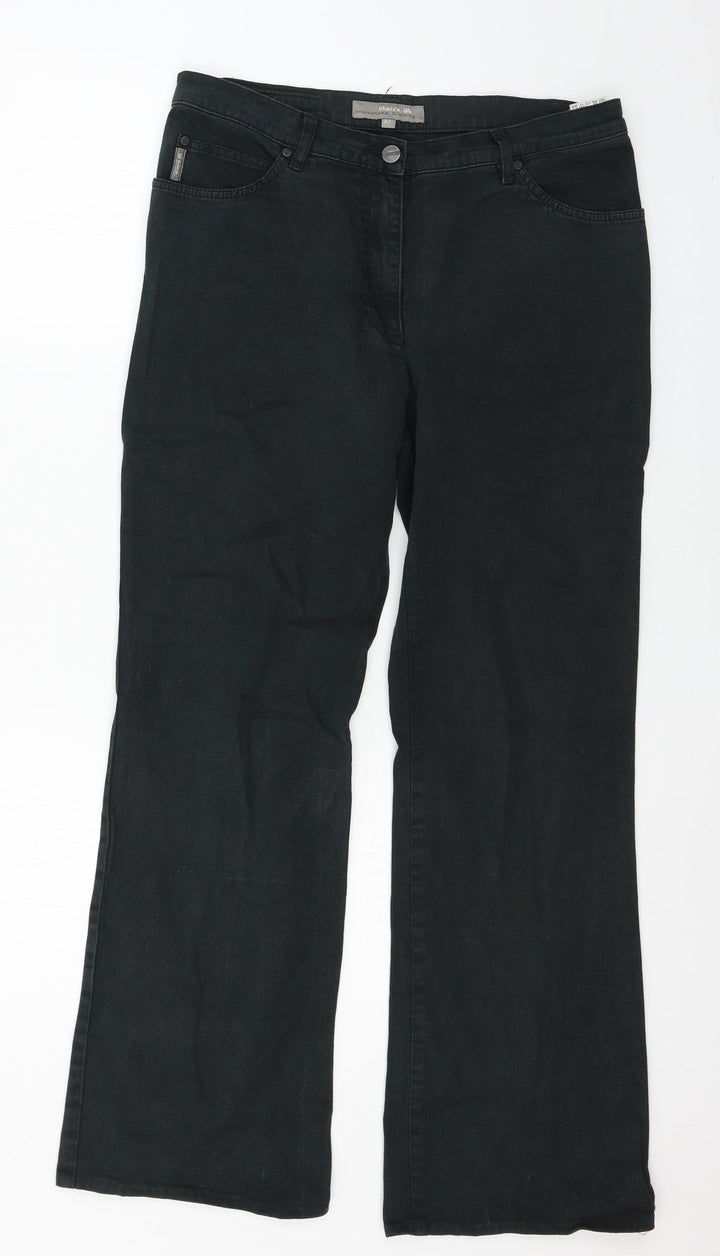 Claire DK Womens Green Denim Straight Jeans Size 32 in L28 in