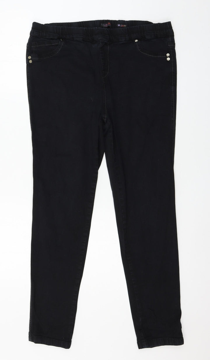Preworn Womens Black  Denim Skinny Jeans Size 38 in L29 in