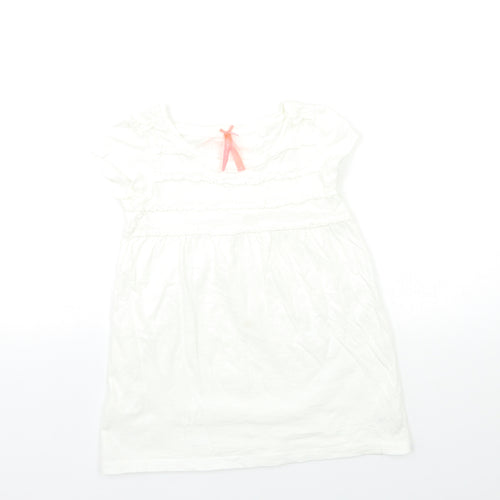 NEXT Girls White   Basic T-Shirt Size 6 Years