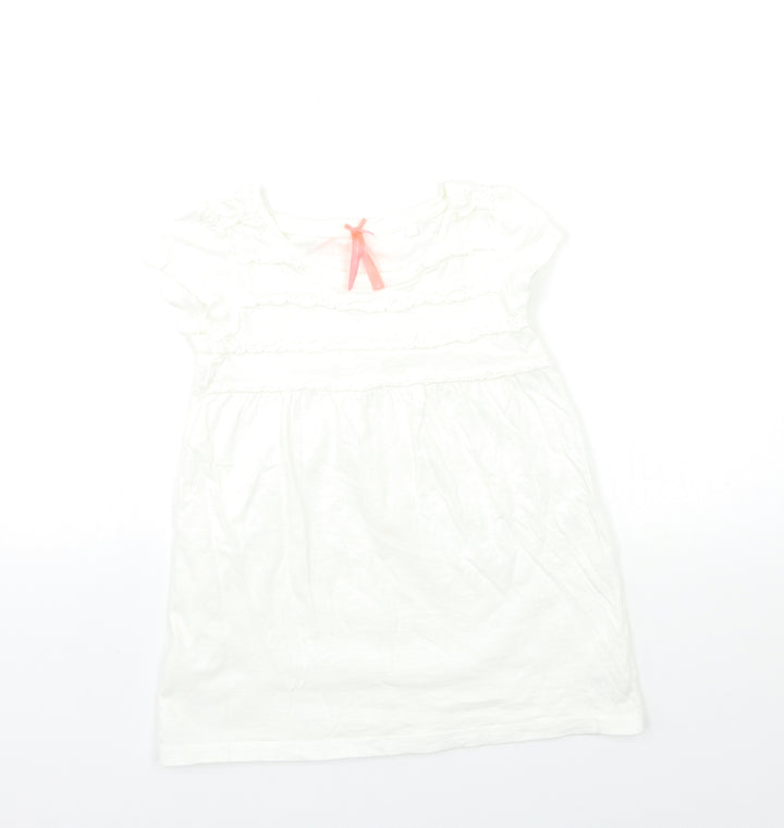 NEXT Girls White   Basic T-Shirt Size 6 Years