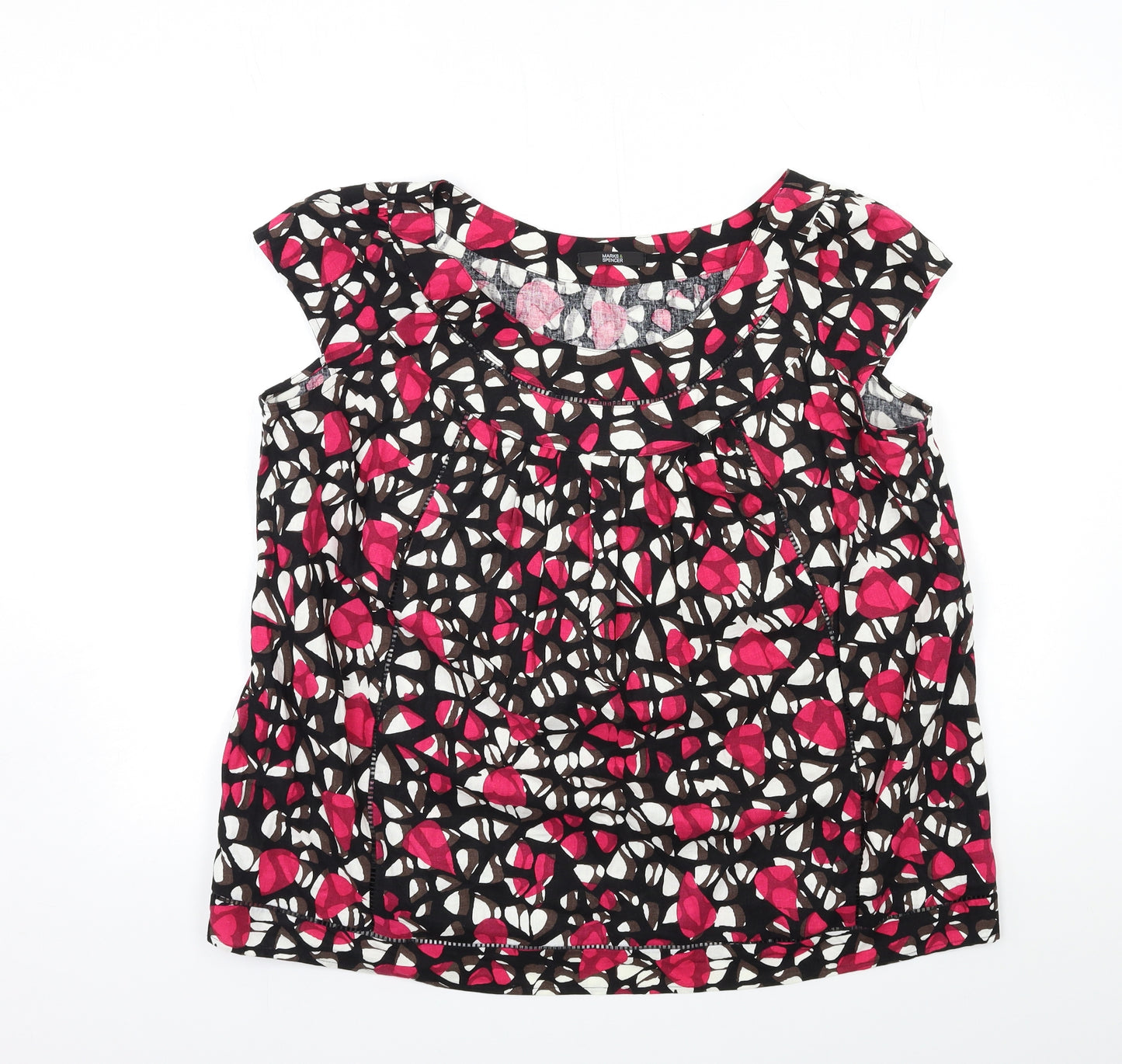 Marks and Spencer Womens Pink Floral  Basic T-Shirt Size 20