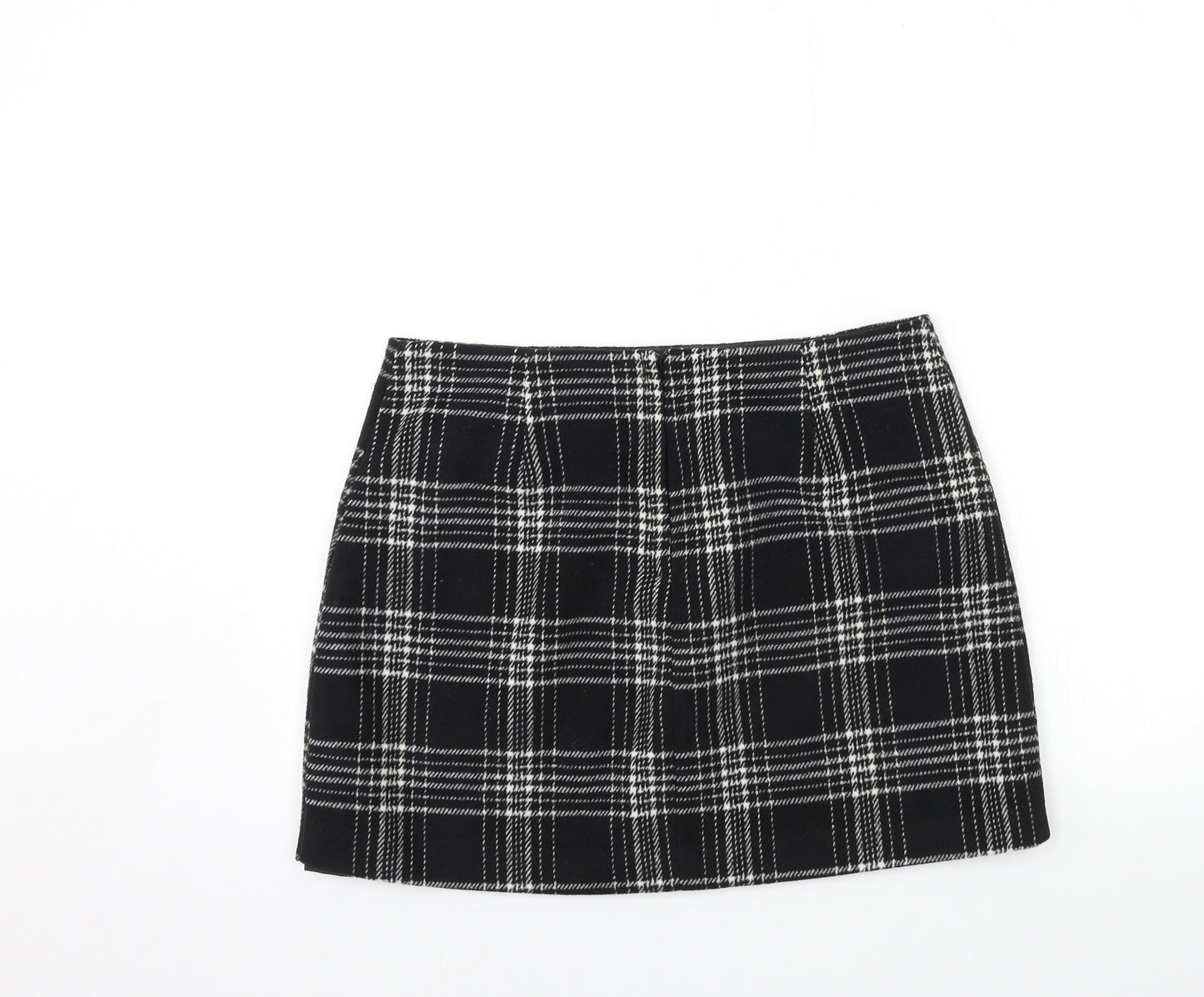 New Look Womens Black Check  Mini Skirt Size 14