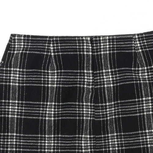 New Look Womens Black Check  Mini Skirt Size 14