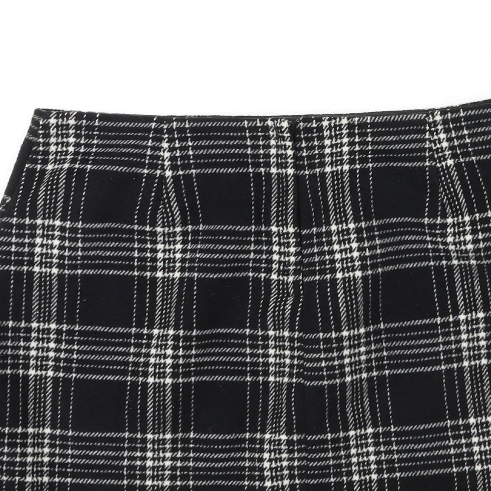 New Look Womens Black Check  Mini Skirt Size 14
