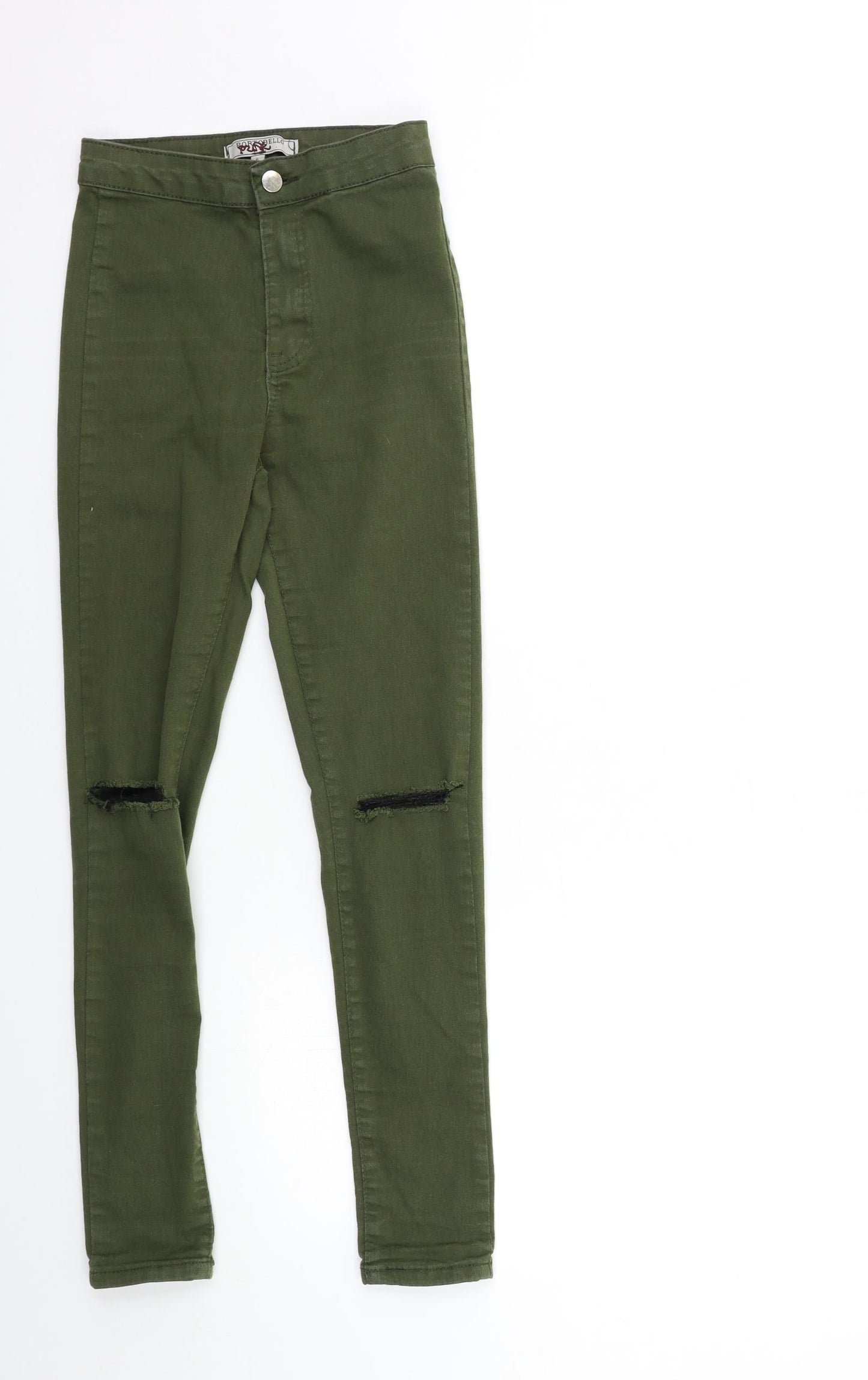 Portobello Womens Green  Denim Skinny Jeans Size 6 L26 in