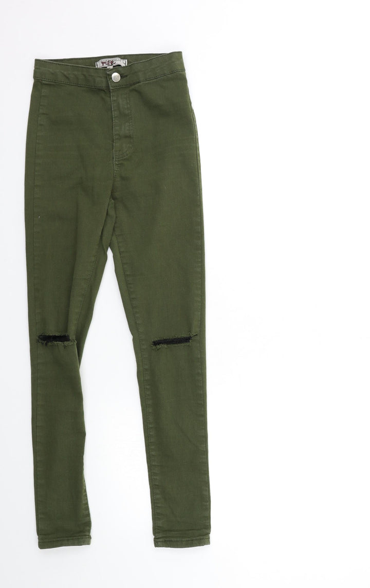 Portobello Womens Green  Denim Skinny Jeans Size 6 L26 in