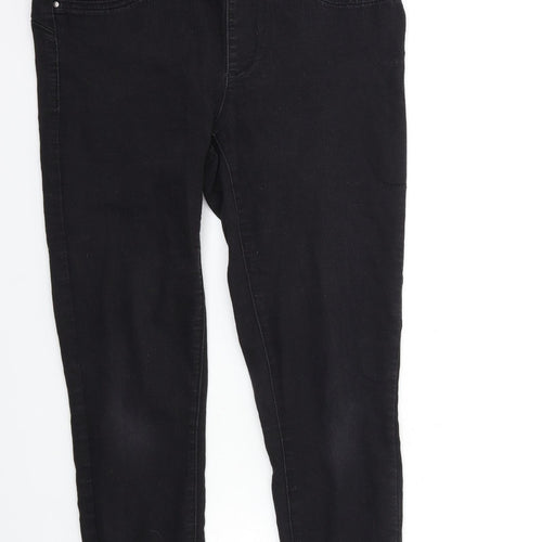 Denim & Co. Womens Black  Denim Jegging Jeans Size 12 L26 in