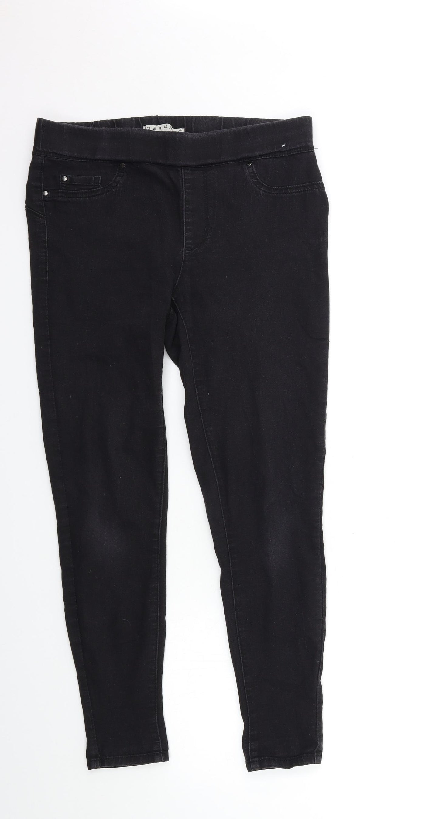 Denim & Co. Womens Black  Denim Jegging Jeans Size 12 L26 in