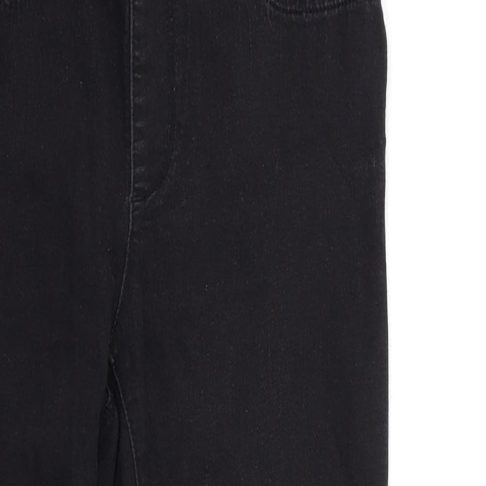 Denim & Co. Womens Black  Denim Jegging Jeans Size 12 L26 in