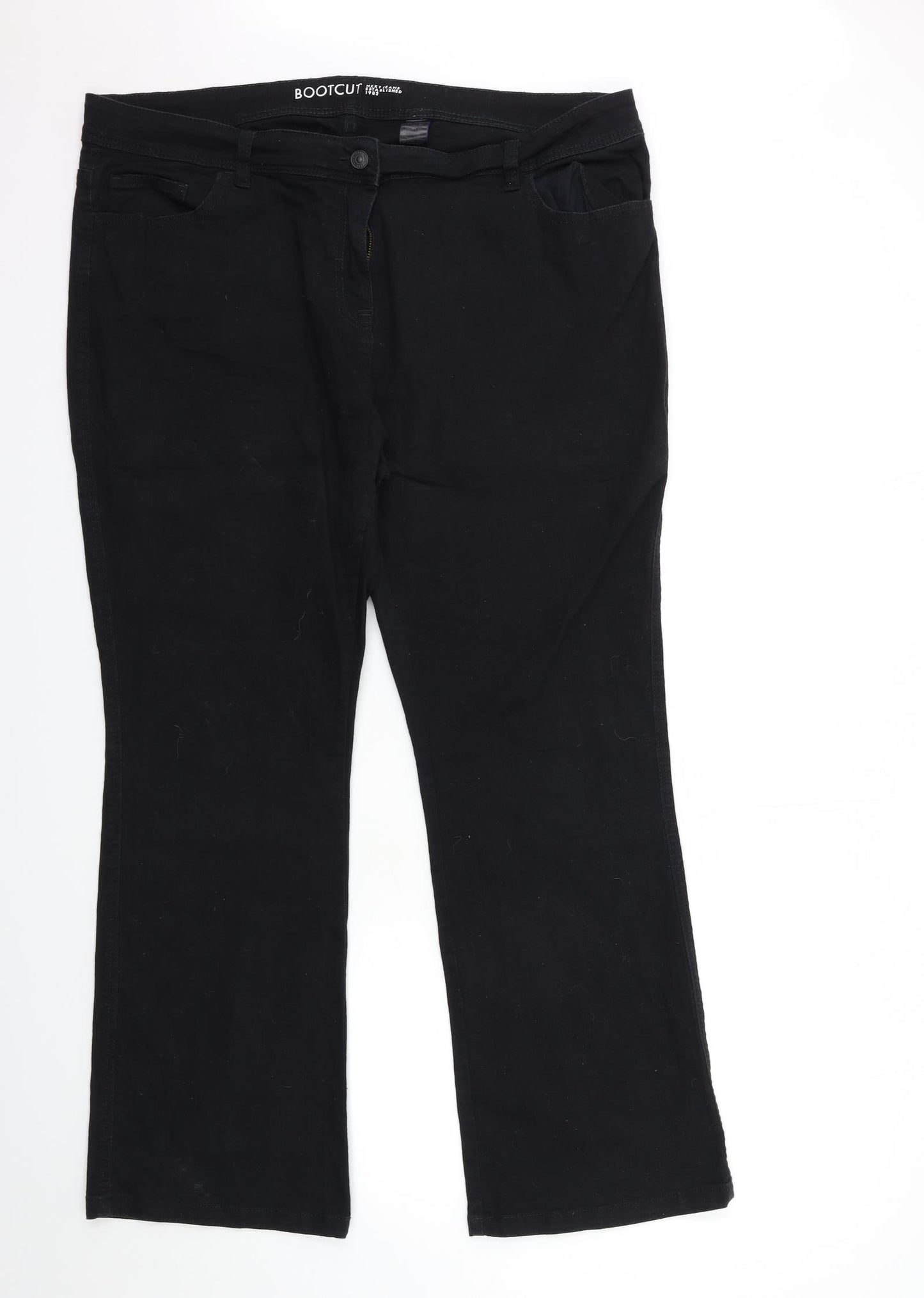 NEXT Womens Black  Denim Flared Jeans Size 20 L30 in