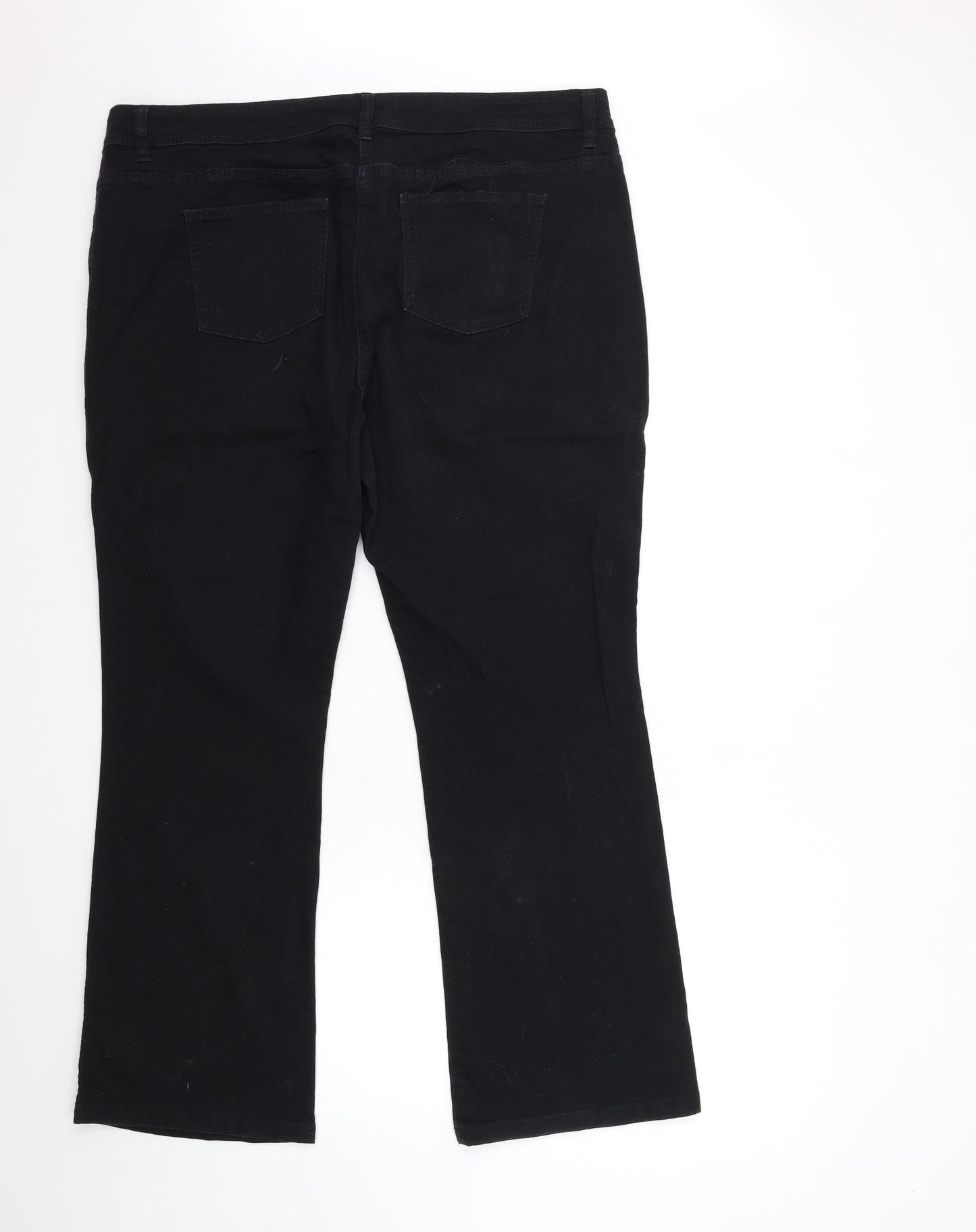 NEXT Womens Black  Denim Flared Jeans Size 20 L30 in