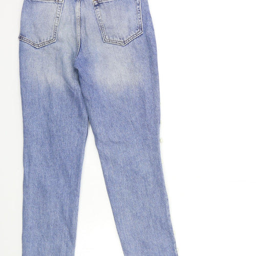 H&M Womens Blue  Denim Straight Jeans Size 6 L29 in