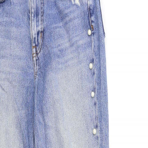 H&M Womens Blue  Denim Straight Jeans Size 6 L29 in