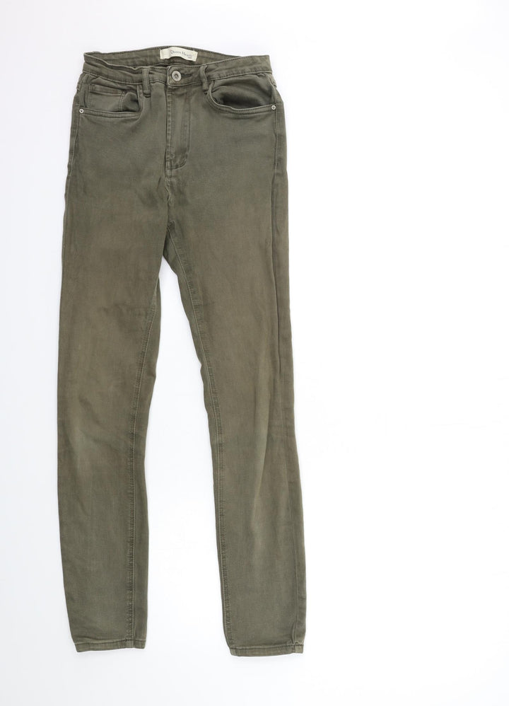 QUEEM HEARTS Womens Green Denim Skinny Jeans Size L L30 in