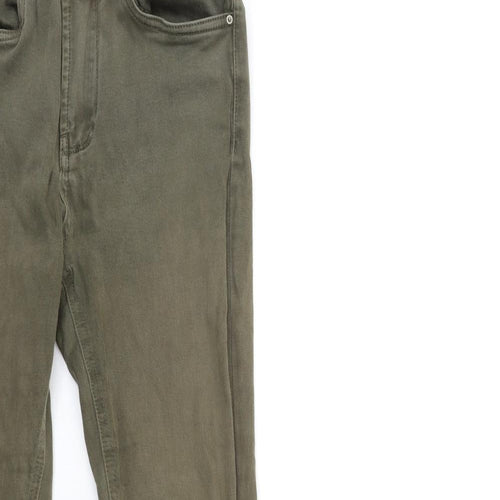 QUEEM HEARTS Womens Green  Denim Skinny Jeans Size L L30 in