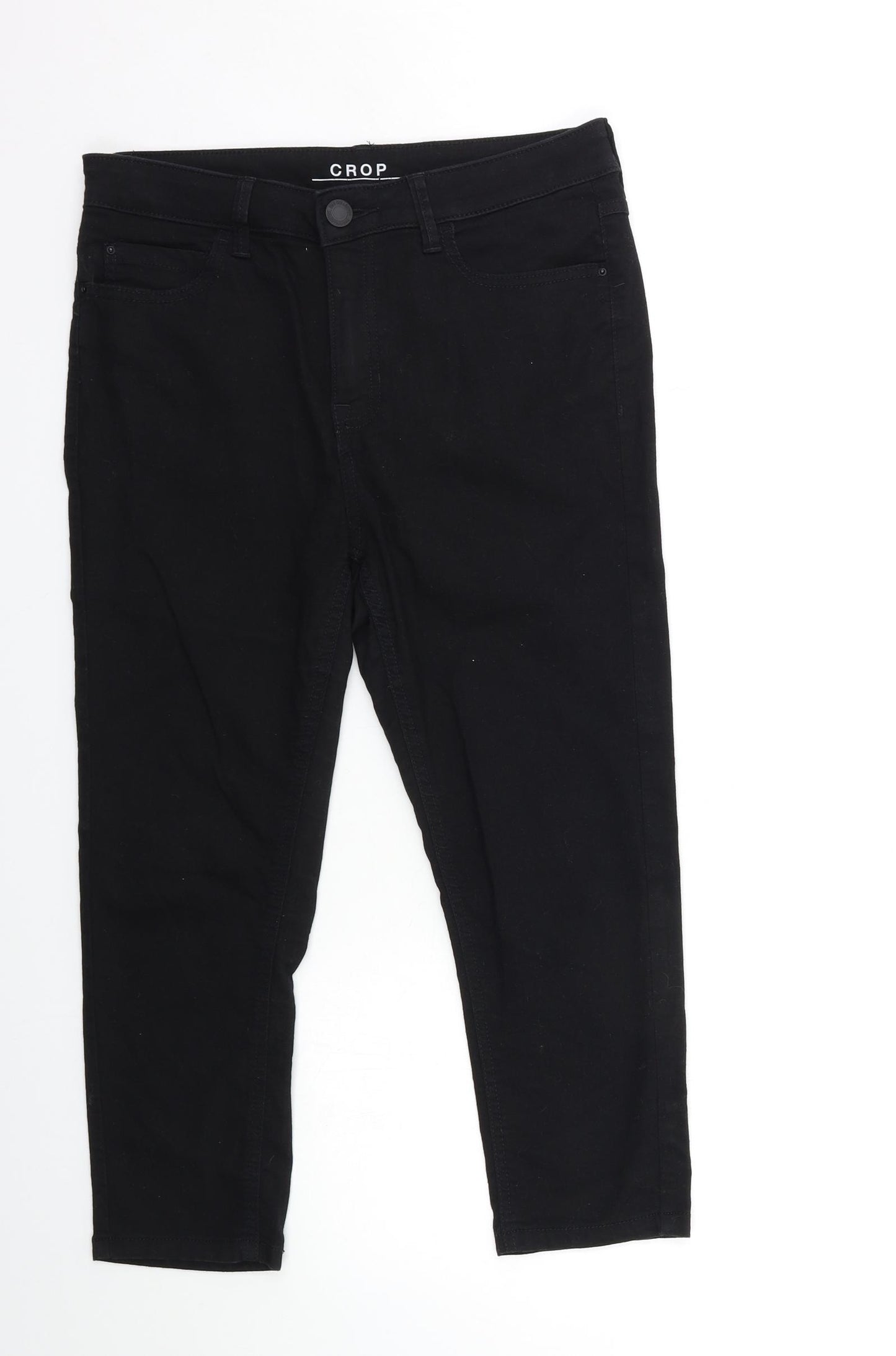 Marks and Spencer Womens Black  Denim Cropped Jeans Size 12 L22 in