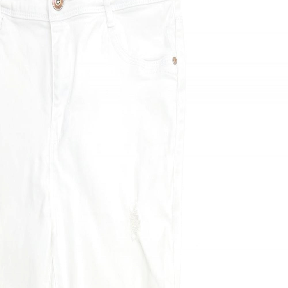 George Womens White  Denim Skinny Jeans Size 14 L27 in