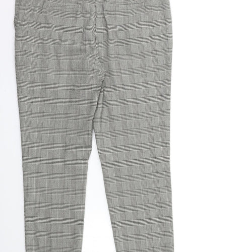 TU Womens Grey Check  Trousers  Size 14 L28 in