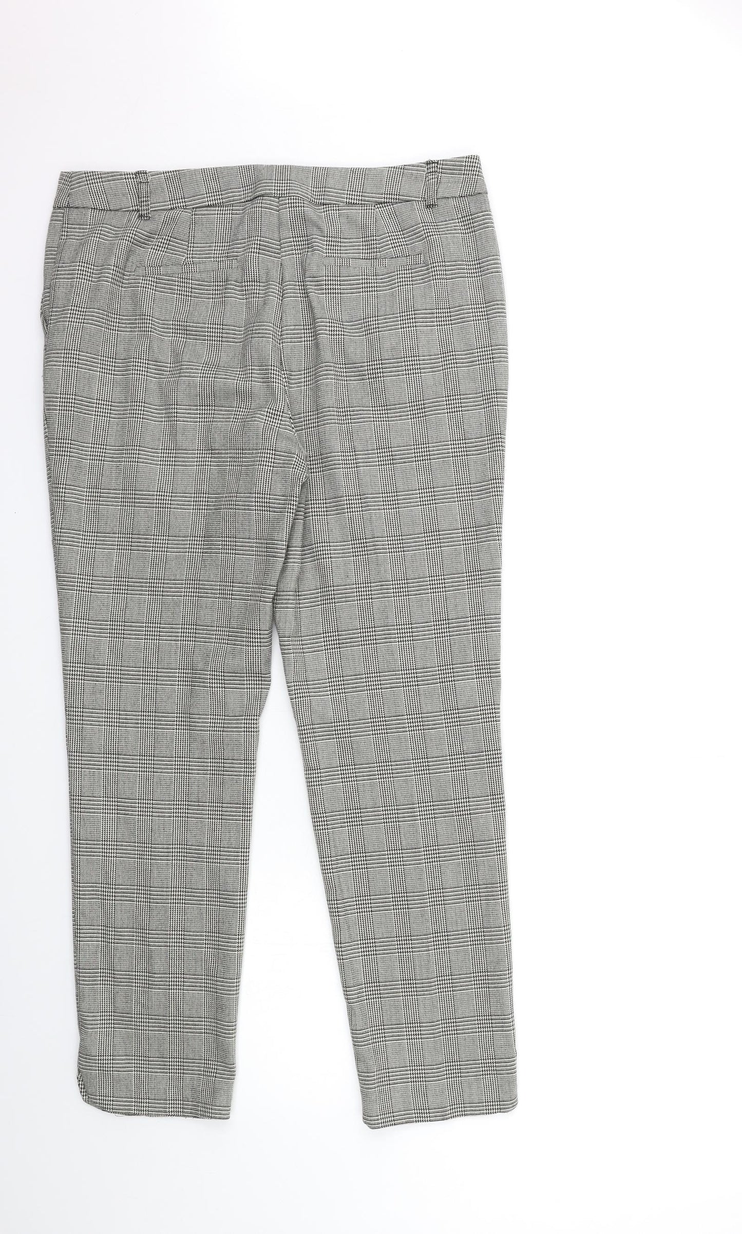 TU Womens Grey Check  Trousers  Size 14 L28 in