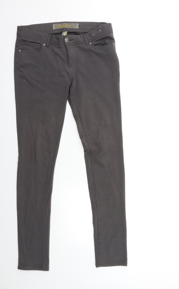 Denim & Co. Womens Grey Trousers Size 10 L31 in