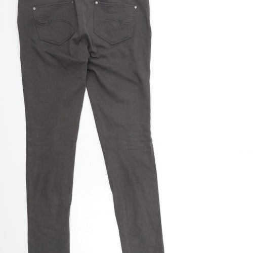 Denim & Co. Womens Grey   Trousers  Size 10 L31 in