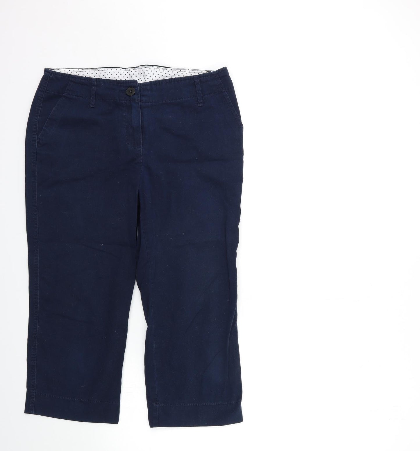 Marks and Spencer Womens Blue   Cropped Trousers Size 12 L22 in