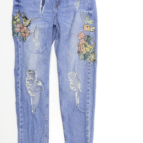 Denim & Co. Womens Blue  Denim Straight Jeans Size 6 L27 in