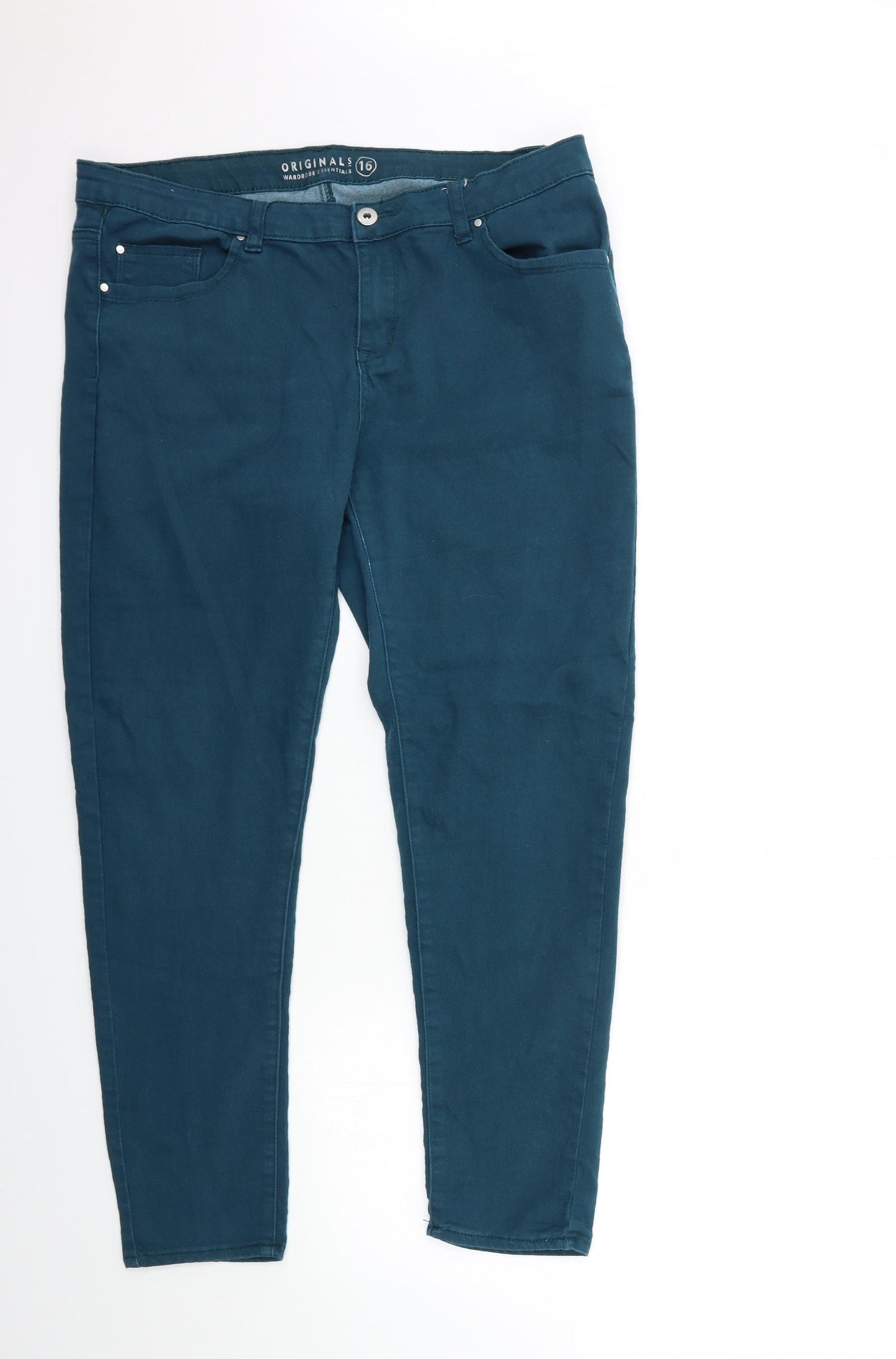 Original Womens Blue  Denim Skinny Jeans Size 16 L20 in