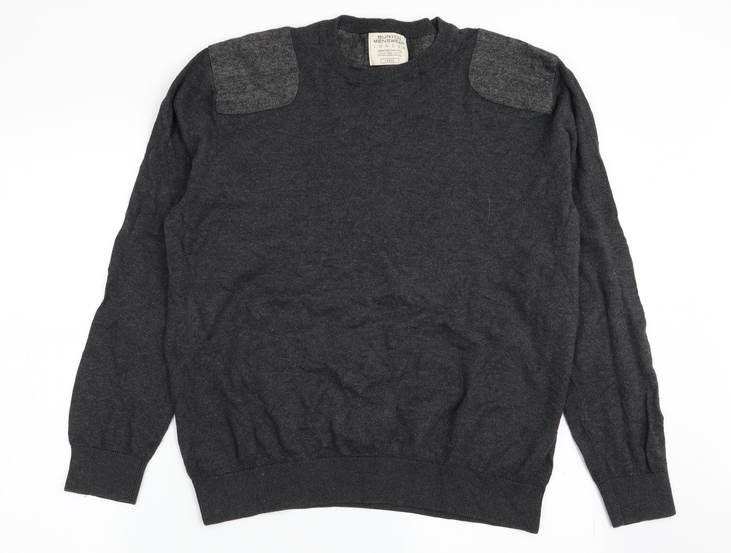 Burton Menswear Mens Grey   Pullover Jumper Size L