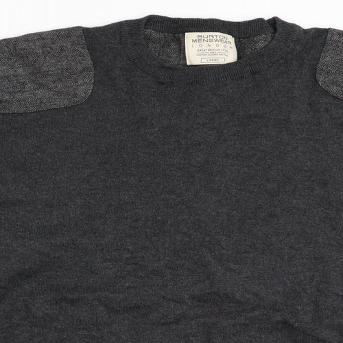 Burton Menswear Mens Grey   Pullover Jumper Size L