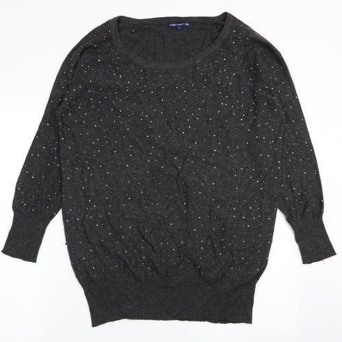 store twenty one Womens Grey Polka Dot  Pullover Jumper Size L