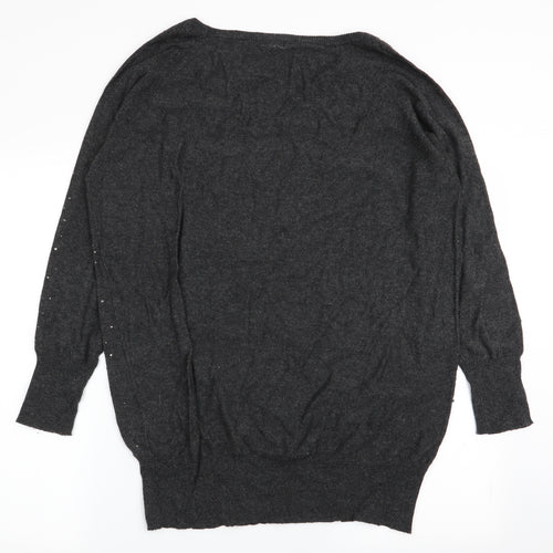 store twenty one Womens Grey Polka Dot  Pullover Jumper Size L