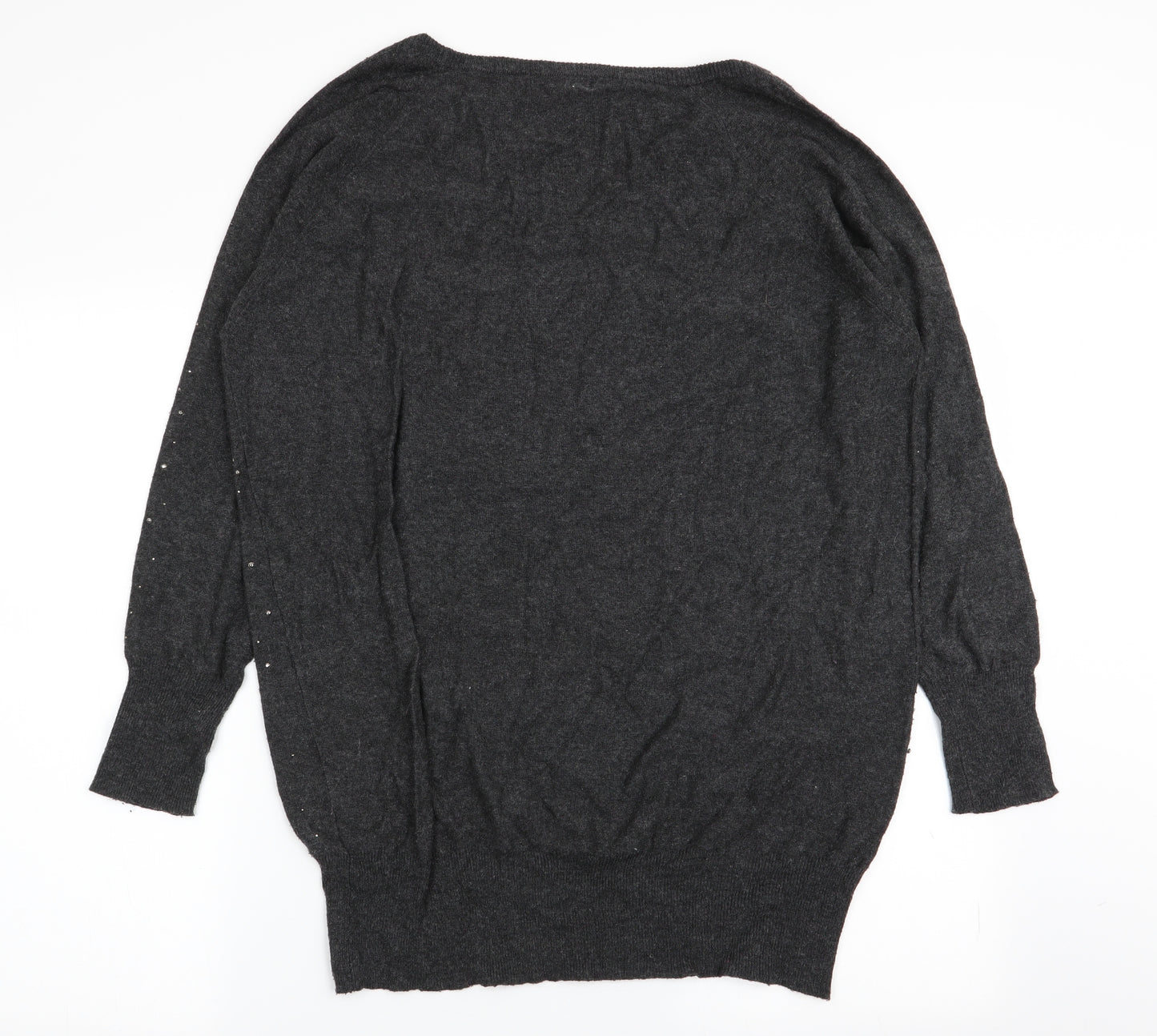 store twenty one Womens Grey Polka Dot  Pullover Jumper Size L
