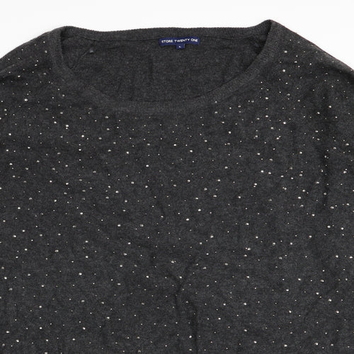 store twenty one Womens Grey Polka Dot  Pullover Jumper Size L