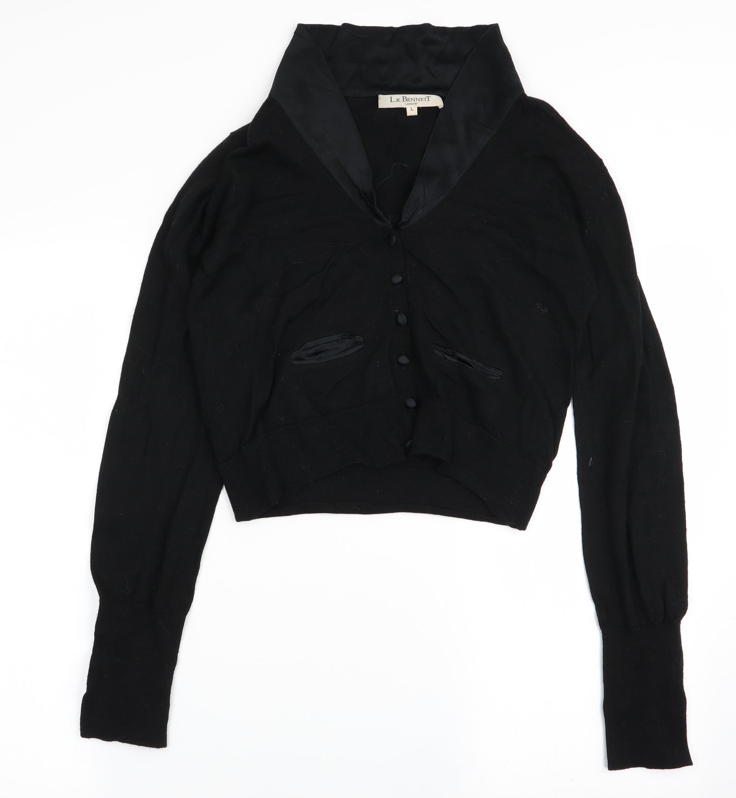 L.K. Bennett Womens Black   Cardigan Jumper Size L