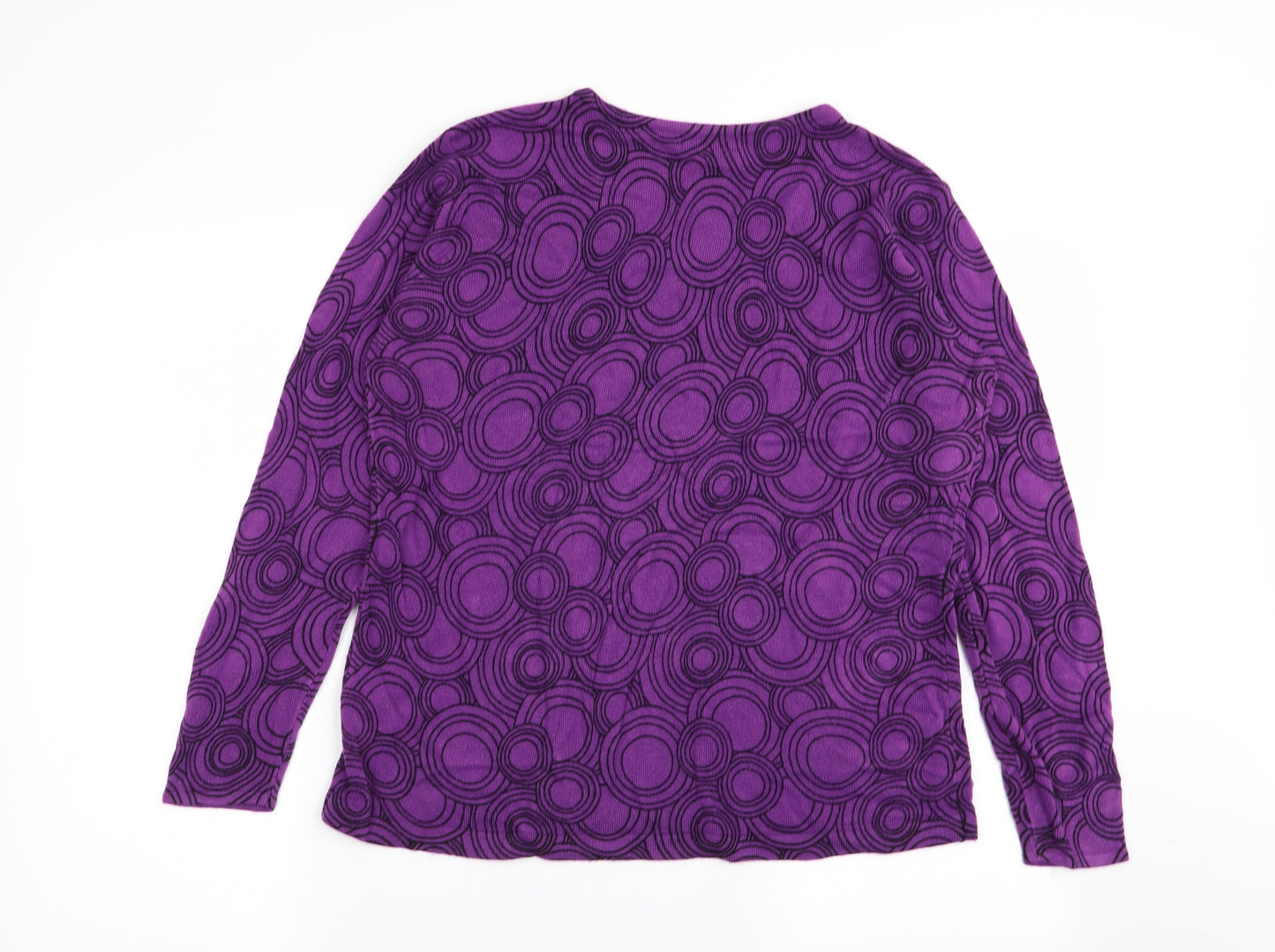 BM Womens Purple Geometric  Pullover Jumper Size M