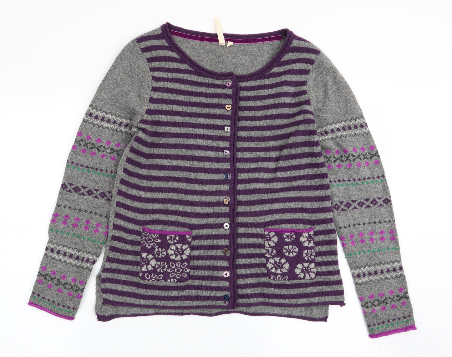White Stuff Womens Multicoloured Striped  Cardigan Jumper Size 10